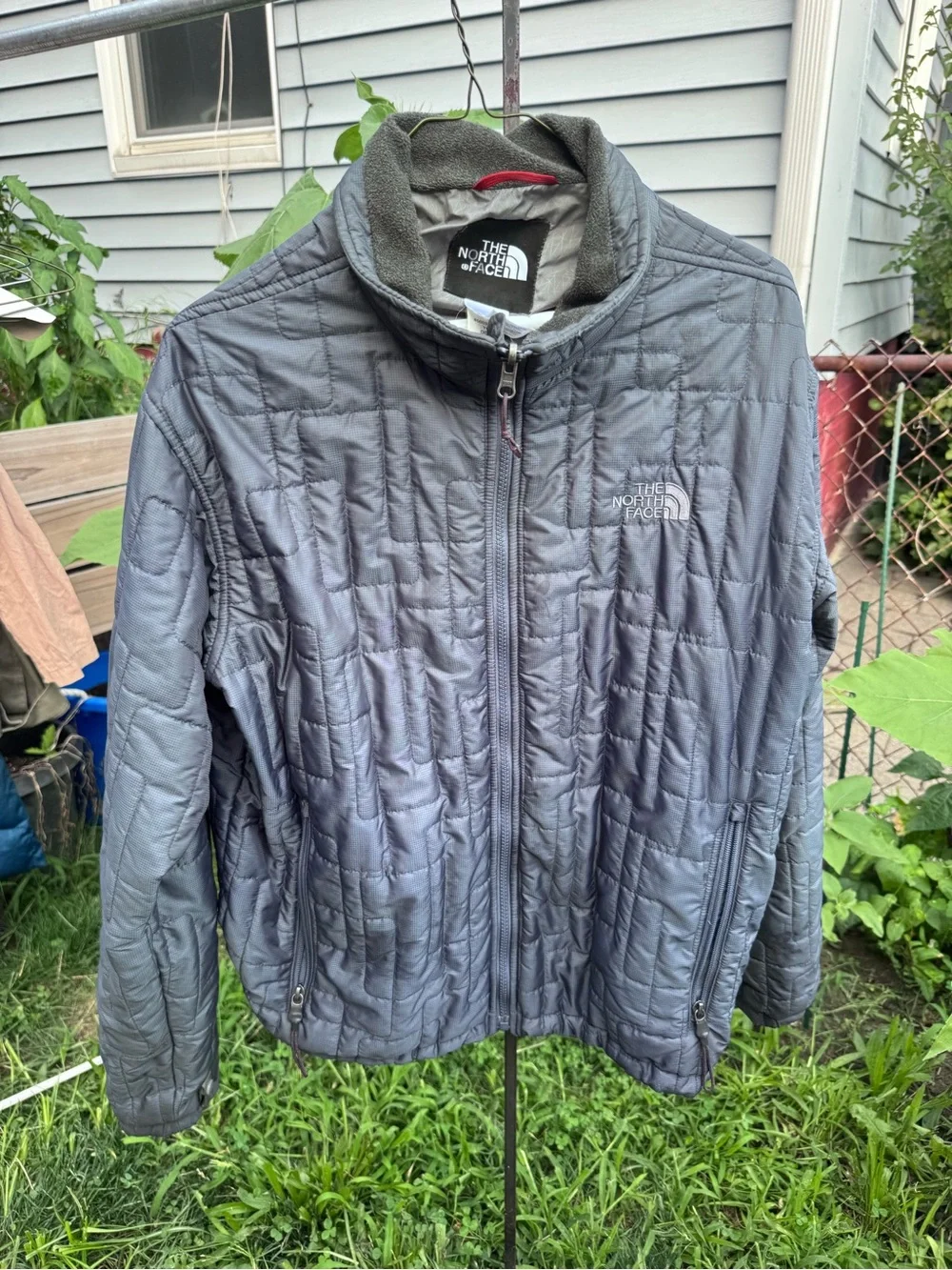 North Face Two-Tone Black and Gray HyVent Raincoat Shell and Puffer Liner